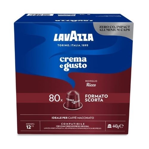 80 Capsule Lavazza Crema e Gusto Ricco Compatibili Nespresso